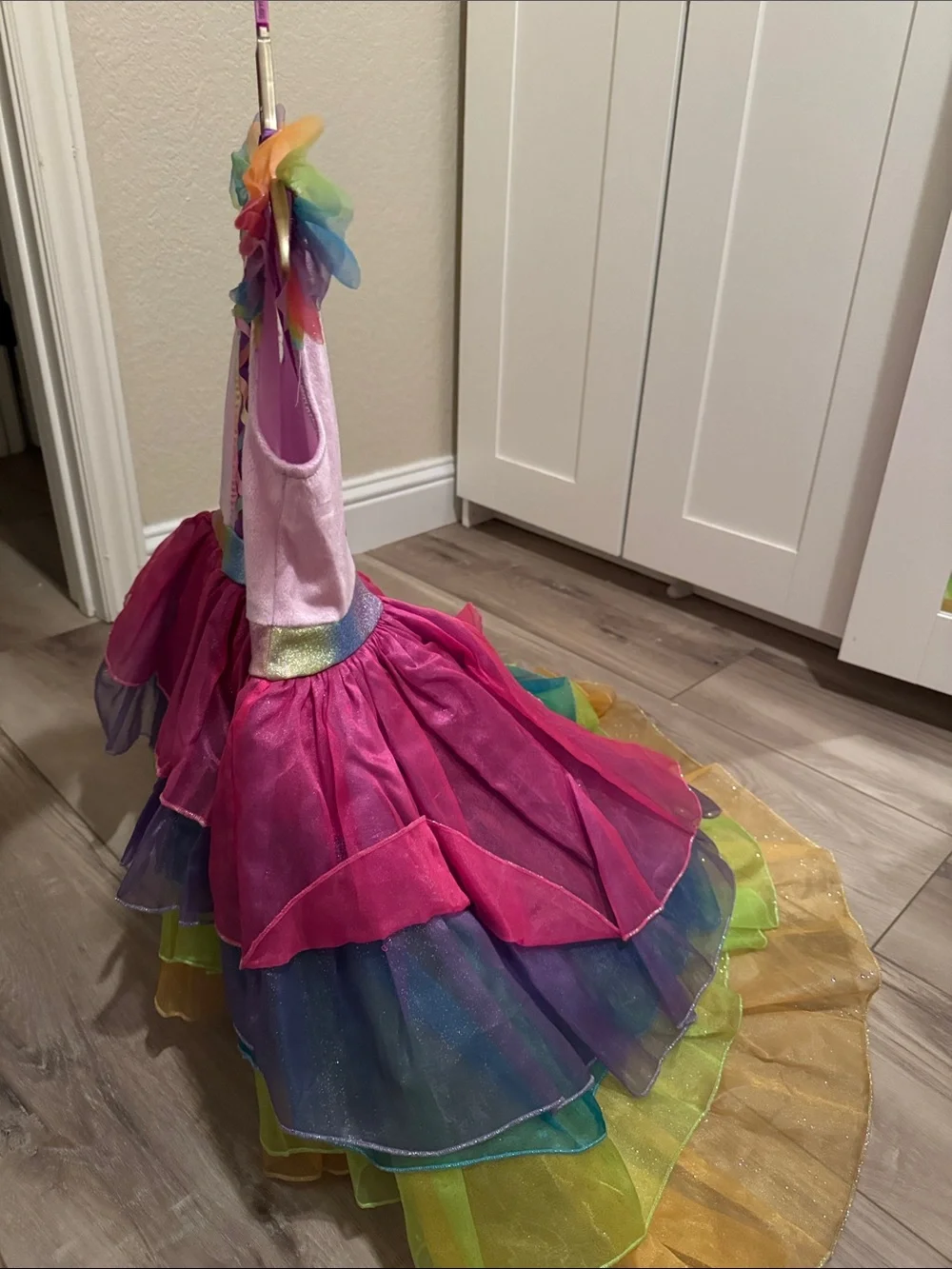 Kids Rainbow Unicorn Tutu Costume with Headband - Pink Multicolor